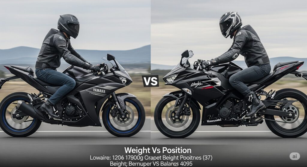 YZF-R3とNinja 400の車重と足つきの良さを比較